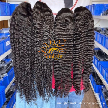 Sunlight Brazilian raw unprocessed virgin hair Wigs Pre Plucked Hair Line with Baby Hair 13*4HD Lace Frontal wigs